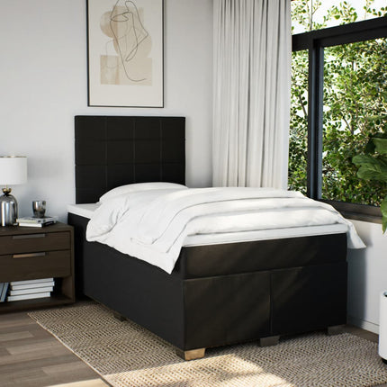 kontinentalseng med madras 120x190 cm stof sort