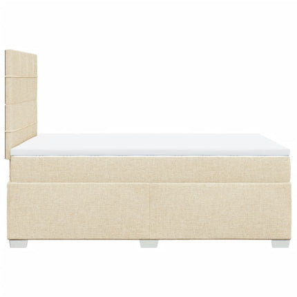 kontinentalseng med madras 120x190 cm stof cremefarvet