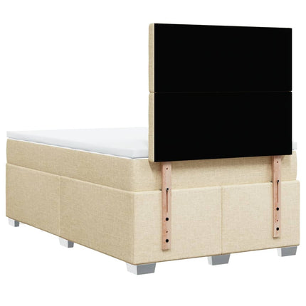 kontinentalseng med madras 120x190 cm stof cremefarvet
