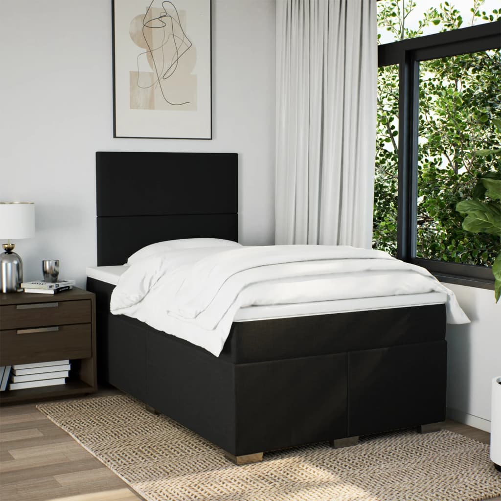 kontinentalseng med madras 120x200 cm stof sort