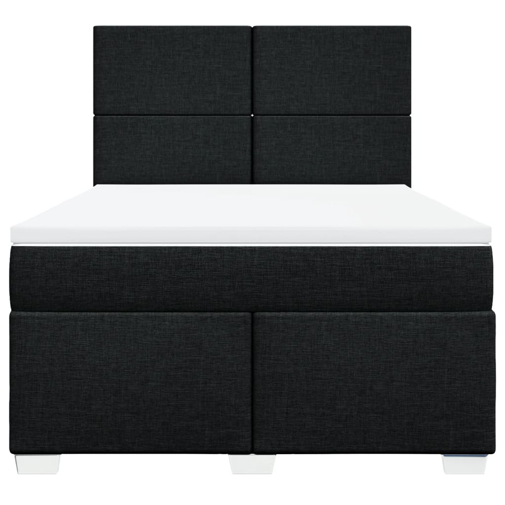 kontinentalseng med madras 140x190 cm stof sort