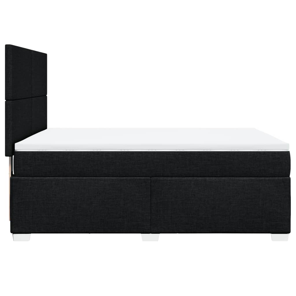 kontinentalseng med madras 140x190 cm stof sort