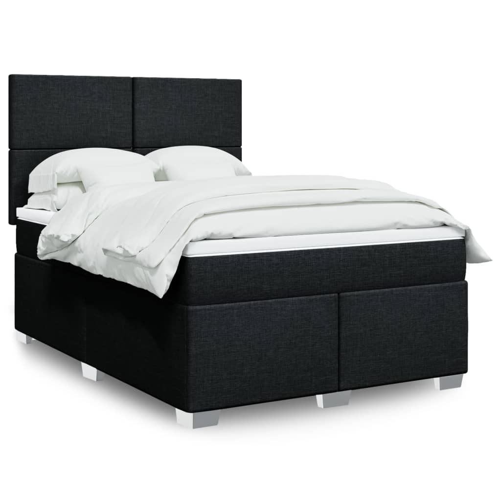 kontinentalseng med madras 140x190 cm stof sort