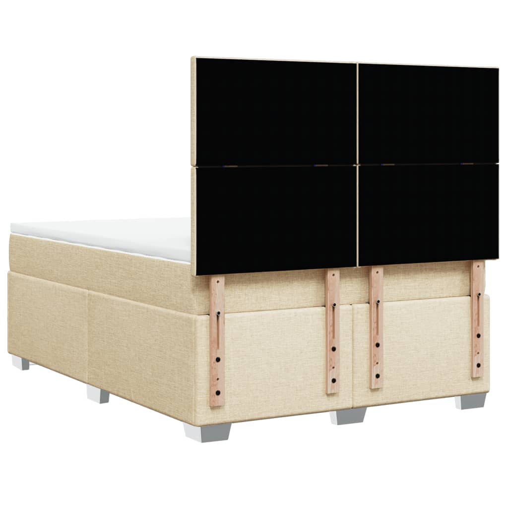 kontinentalseng med madras 140x190 cm stof cremefarvet