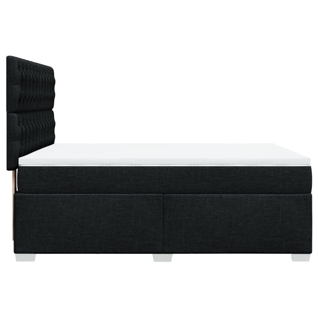 kontinentalseng med madras 140x190 cm stof sort