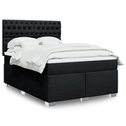 kontinentalseng med madras 140x190 cm stof sort