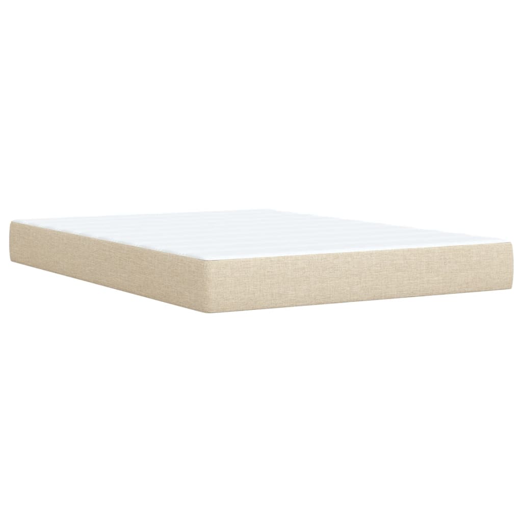 kontinentalseng med madras 140x190 cm stof cremefarvet