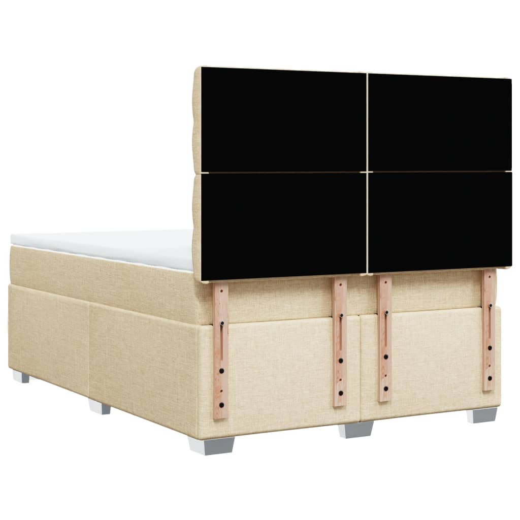 kontinentalseng med madras 140x190 cm stof cremefarvet