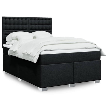 kontinentalseng med madras 140x190 cm stof sort