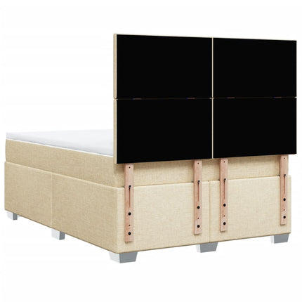kontinentalseng med madras 160x200 cm stof cremefarvet