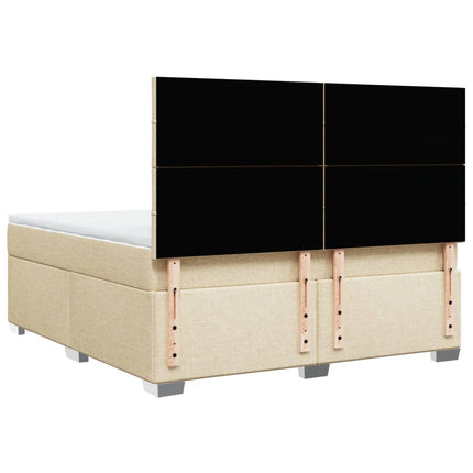 kontinentalseng med madras 180x200 cm stof cremefarvet