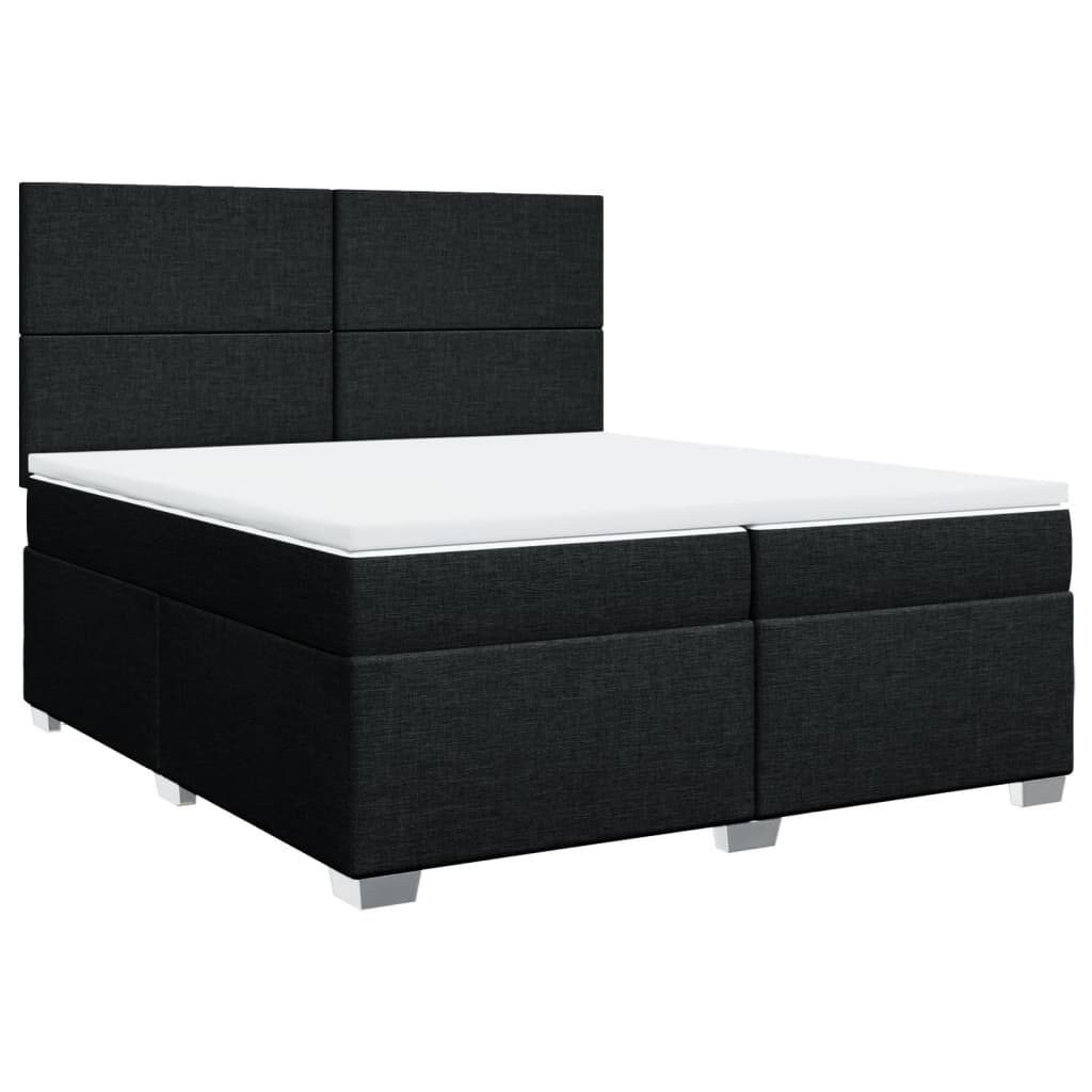 kontinentalseng med madras 200x200 cm stof sort