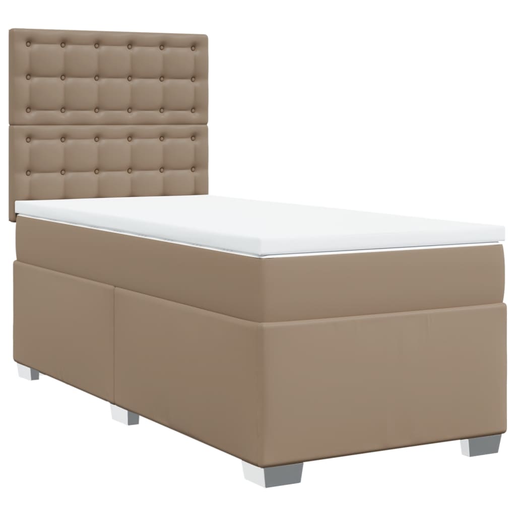 kontinentalseng 80x200 cm kunstlæder cappuccinofarvet