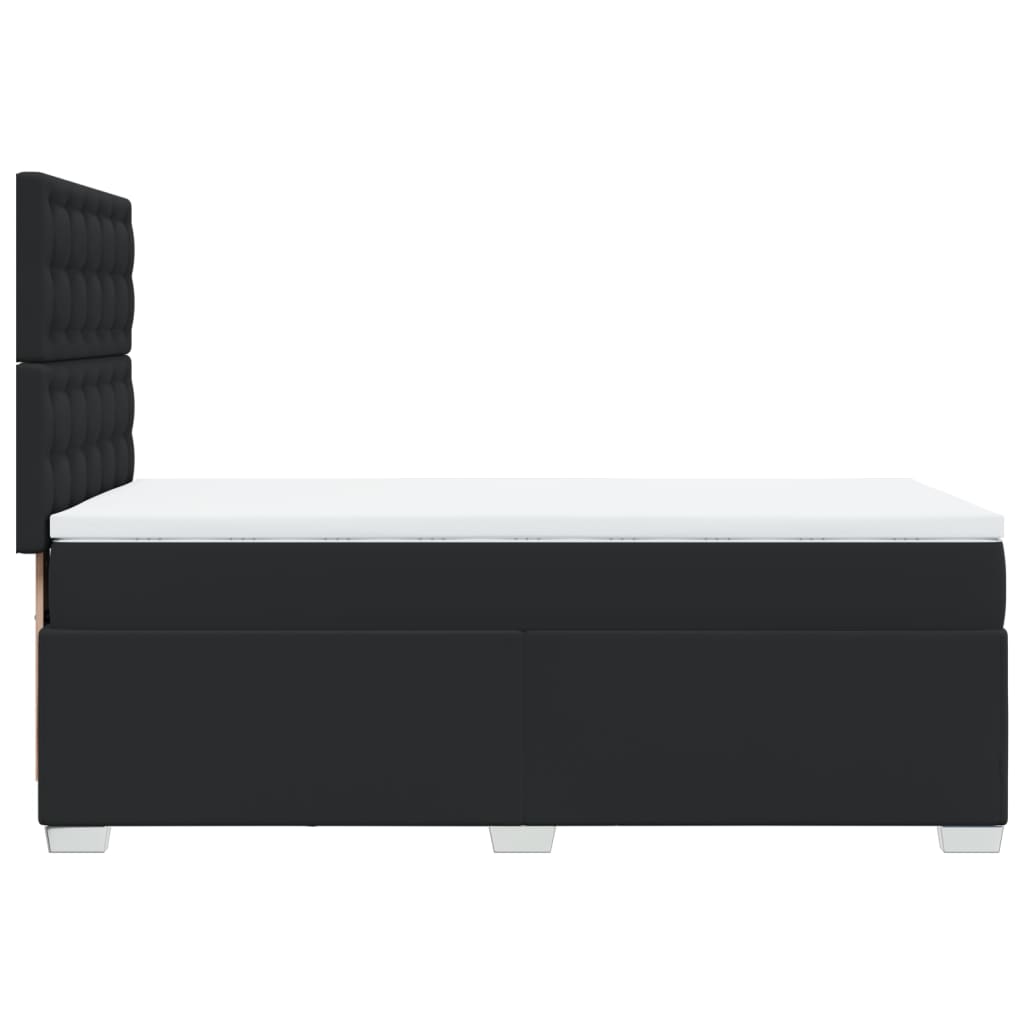 kontinentalseng med madras 100x200 cm kunstlæder sort