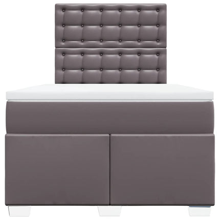 kontinentalseng med madras 120x190 cm kunstlæder grå