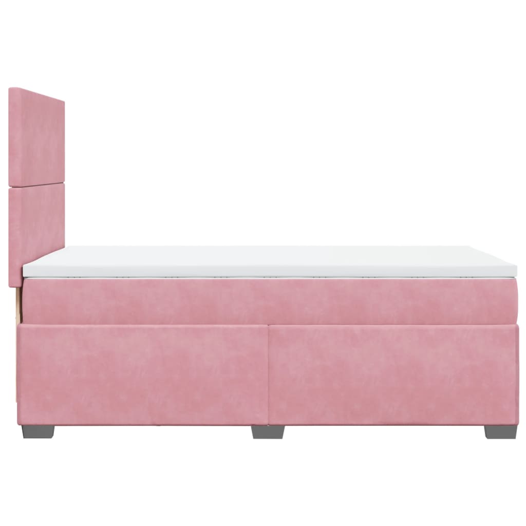 kontinentalseng med madras 90x190 cm fløjl pink