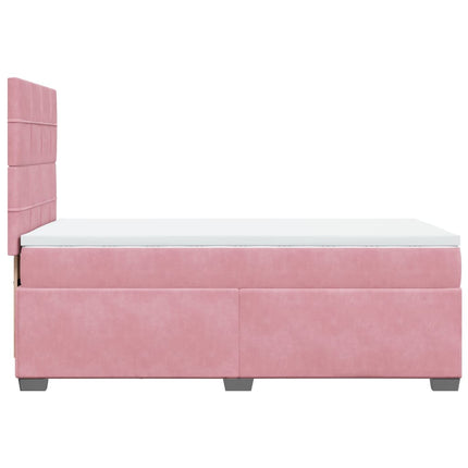 kontinentalseng med madras 90x190 cm fløjl pink