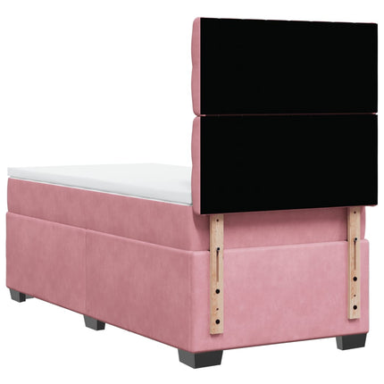 kontinentalseng med madras 90x190 cm fløjl pink