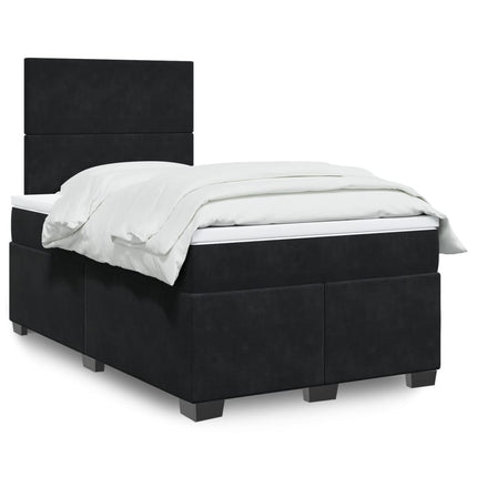 kontinentalseng med madras 120x190 cm velour sort