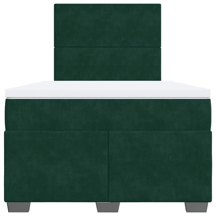 kontinentalseng med madras 120x190 cm velour mørkegrøn
