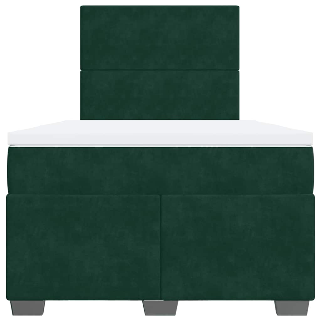kontinentalseng med madras 120x190 cm velour mørkegrøn