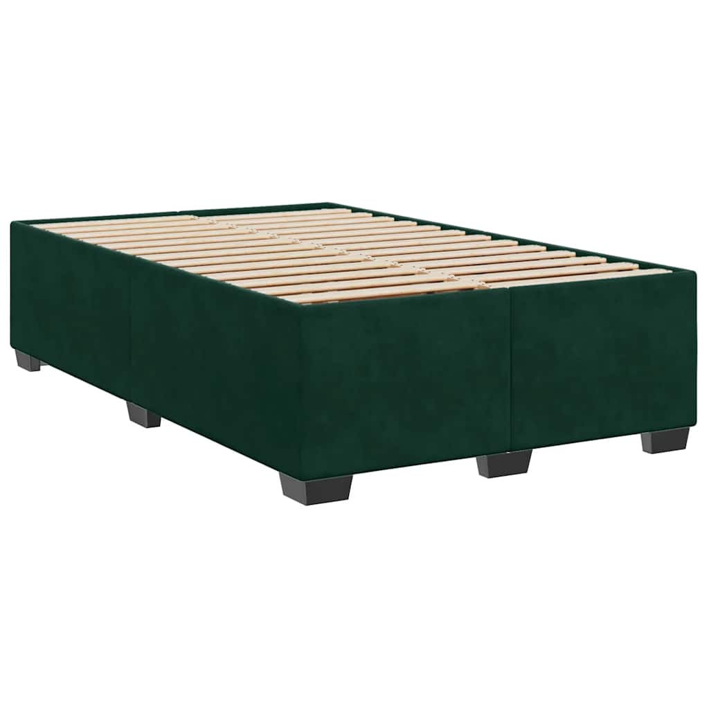 kontinentalseng med madras 120x190 cm velour mørkegrøn