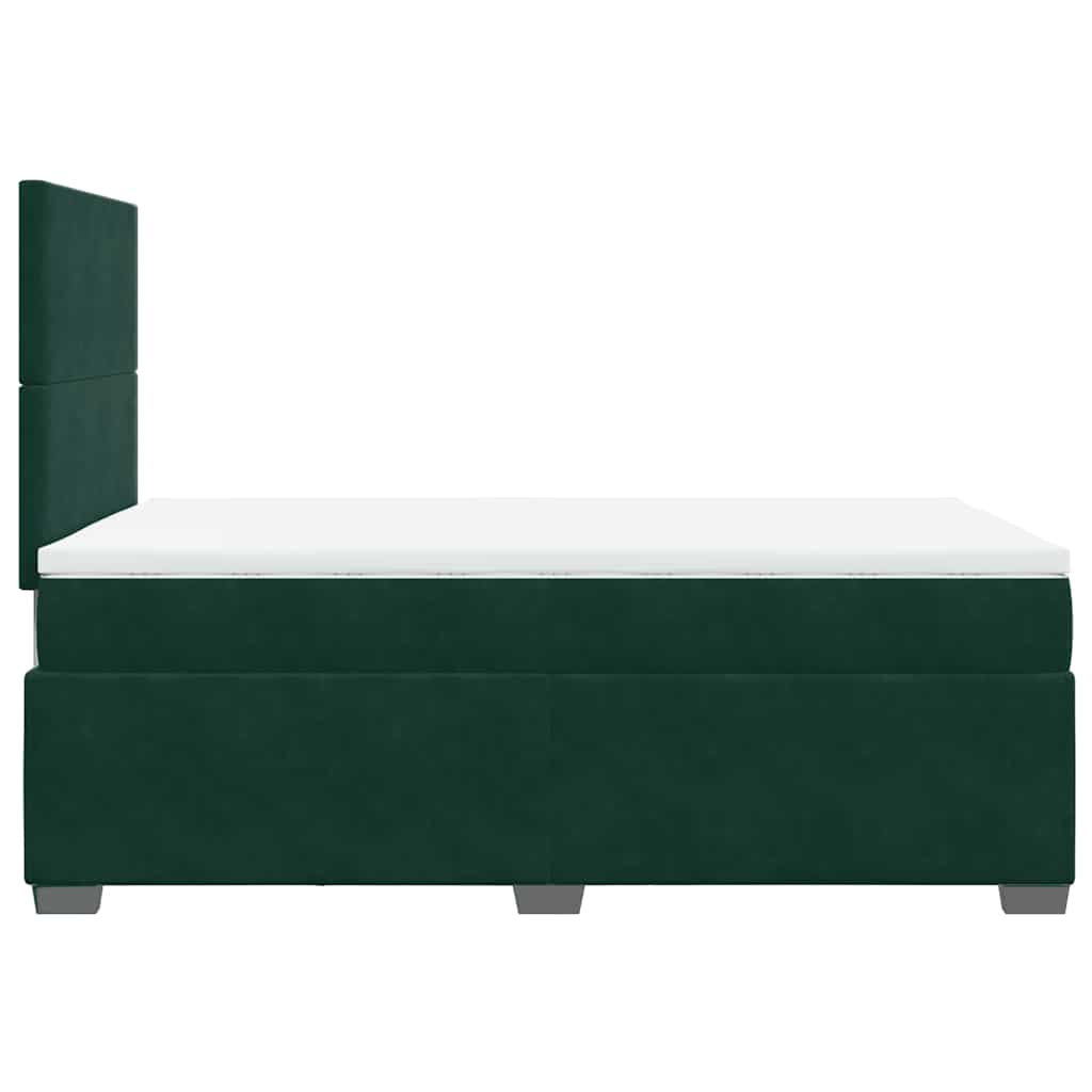 kontinentalseng med madras 120x190 cm velour mørkegrøn