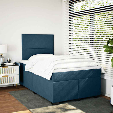 kontinentalseng med madras 120x190 cm velour blå