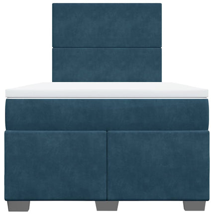 kontinentalseng med madras 120x190 cm velour blå