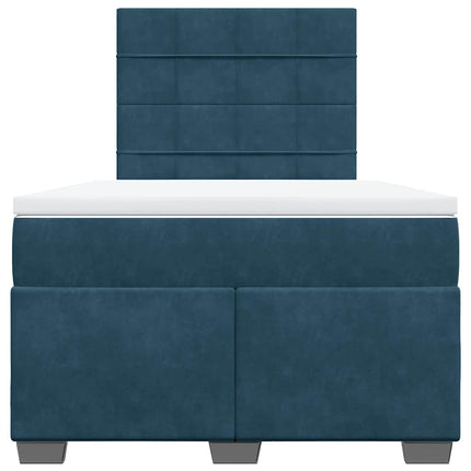kontinentalseng med madras 120x190 cm velour blå