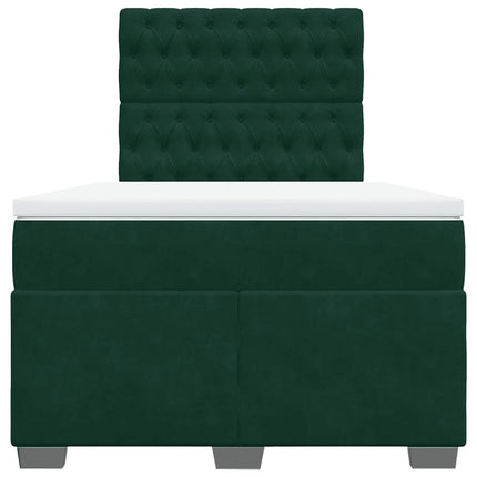 kontinentalseng med madras 120x190 cm velour mørkegrøn