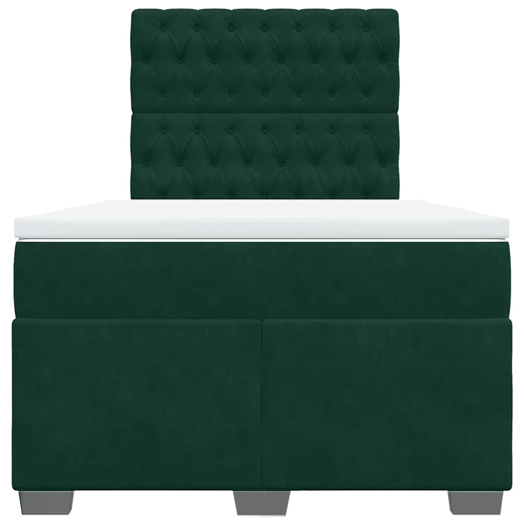 kontinentalseng med madras 120x190 cm velour mørkegrøn