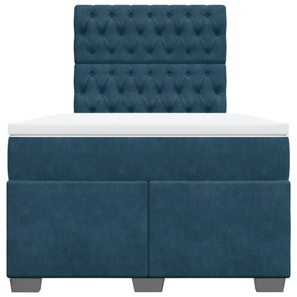 kontinentalseng med madras 120x190 cm velour blå