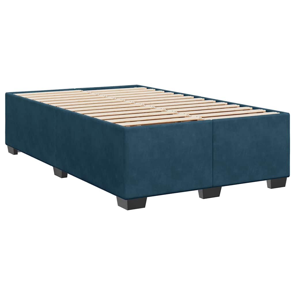 kontinentalseng med madras 120x190 cm velour blå