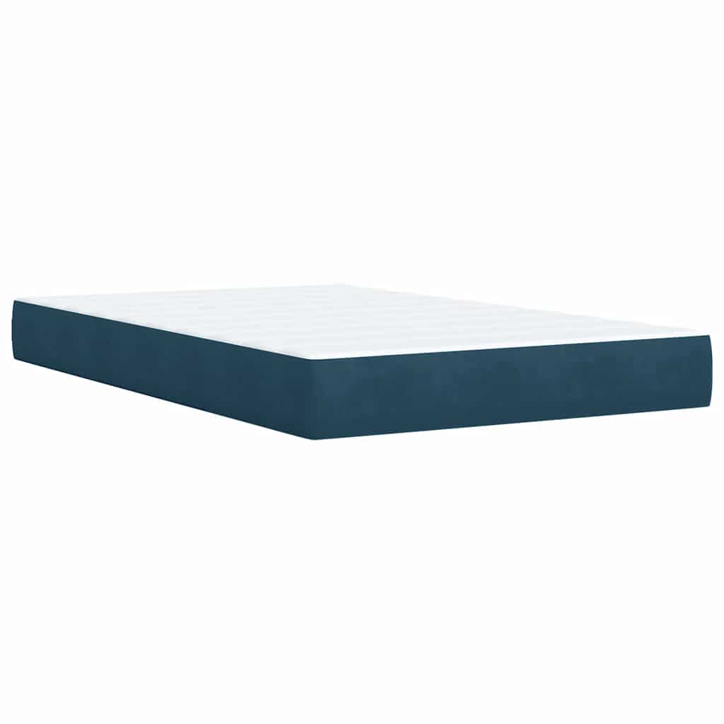 kontinentalseng med madras 120x190 cm velour blå