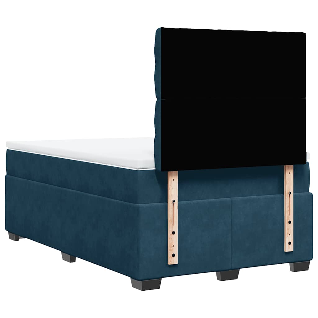 kontinentalseng med madras 120x190 cm velour blå