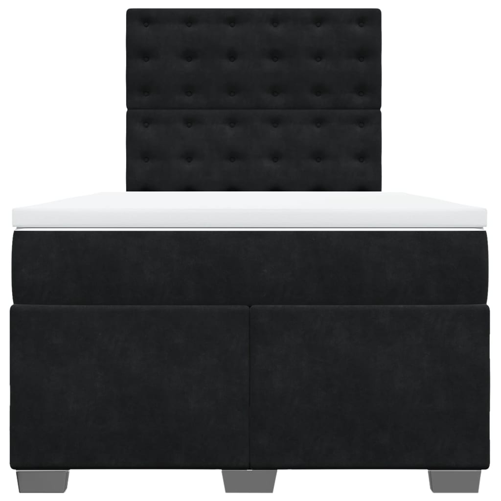 kontinentalseng med madras 120x190 cm velour sort