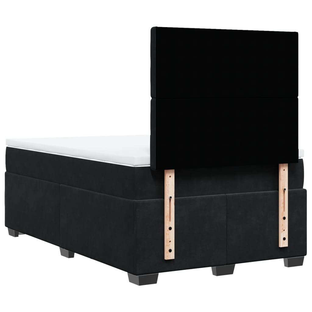 kontinentalseng med madras 120x190 cm velour sort