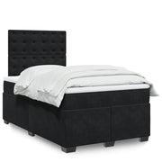 kontinentalseng med madras 120x190 cm velour sort