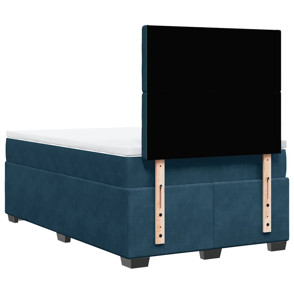 kontinentalseng med madras 120x190 cm velour blå