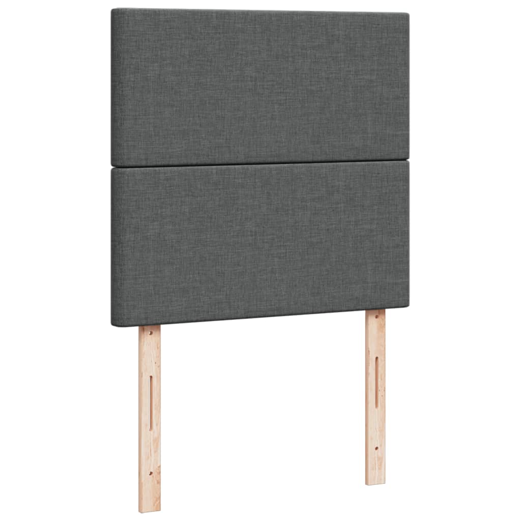 kontinentalseng med madras 80x200 cm stof mørkegrå