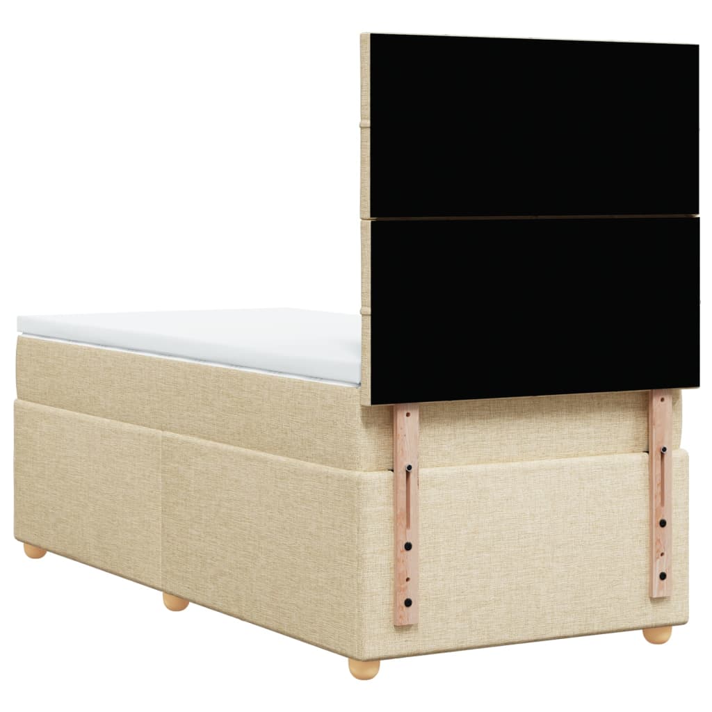 kontinentalseng med madras 80x200 cm stof cremefarvet
