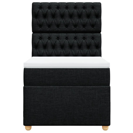 kontinentalseng med madras 80x200 cm stof sort