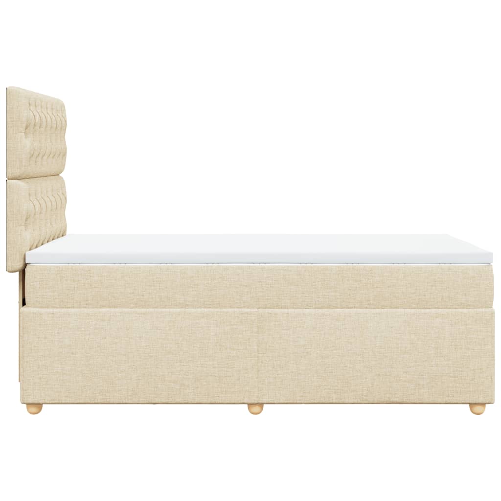 kontinentalseng med madras 80x200 cm stof cremefarvet