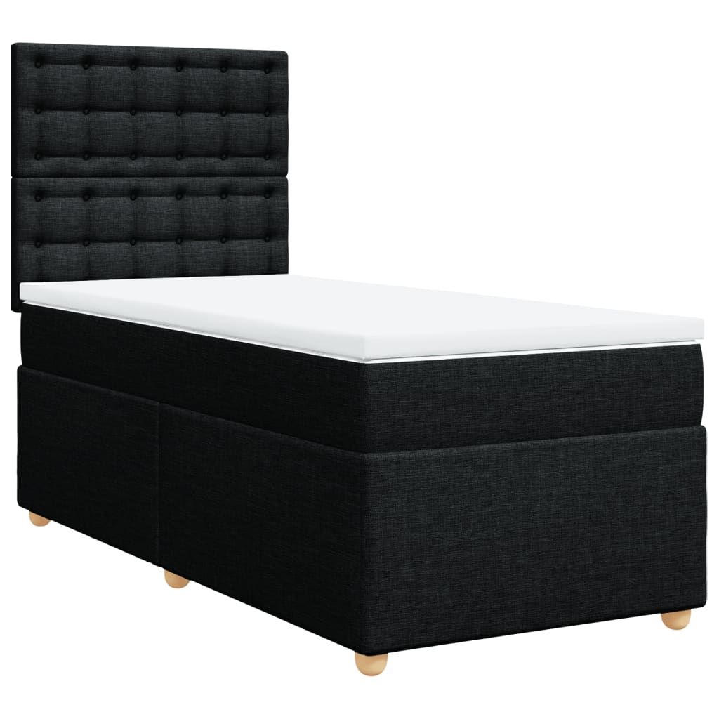 kontinentalseng med madras 80x200 cm stof sort