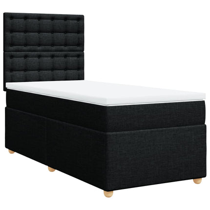 kontinentalseng med madras 80x200 cm stof sort