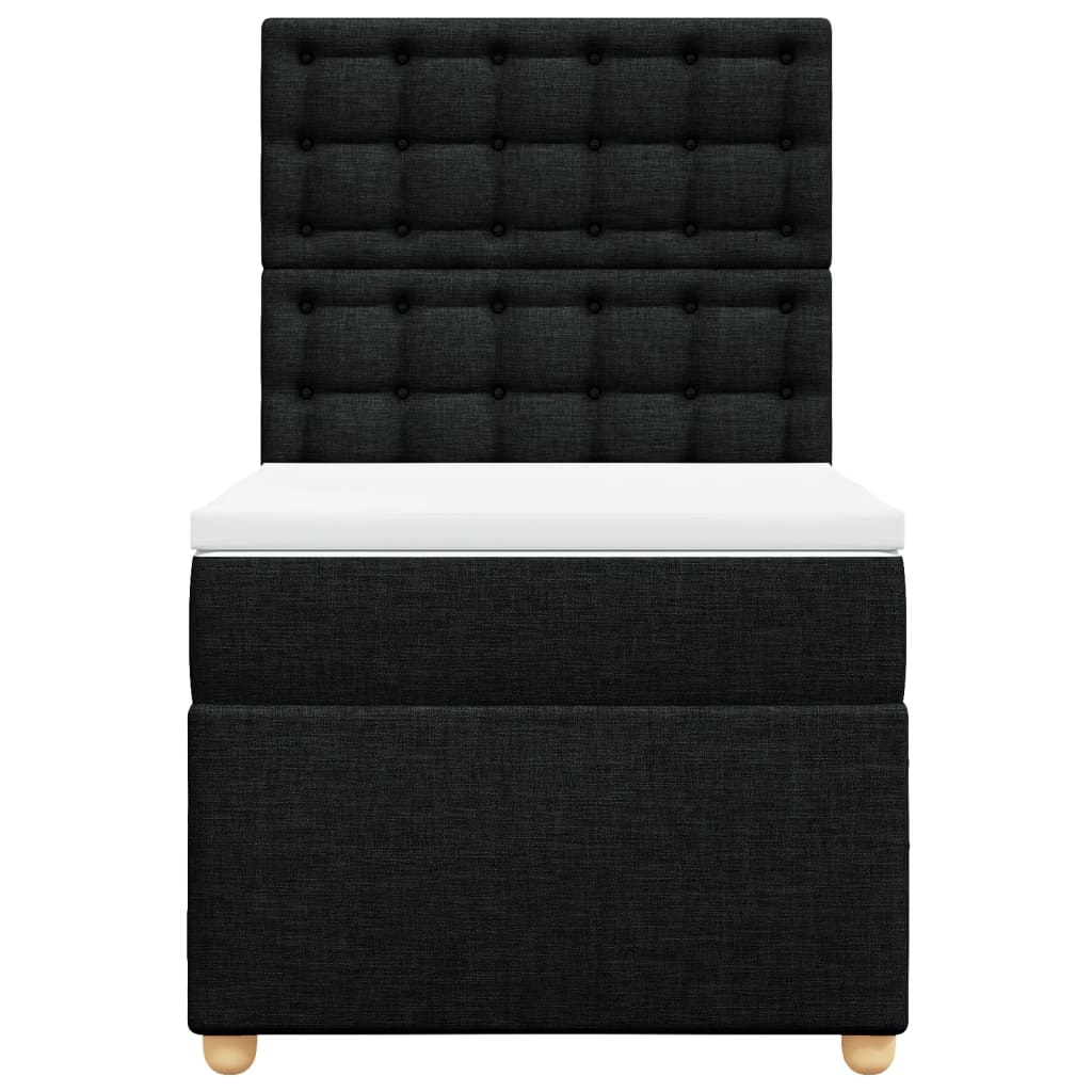 kontinentalseng med madras 80x200 cm stof sort