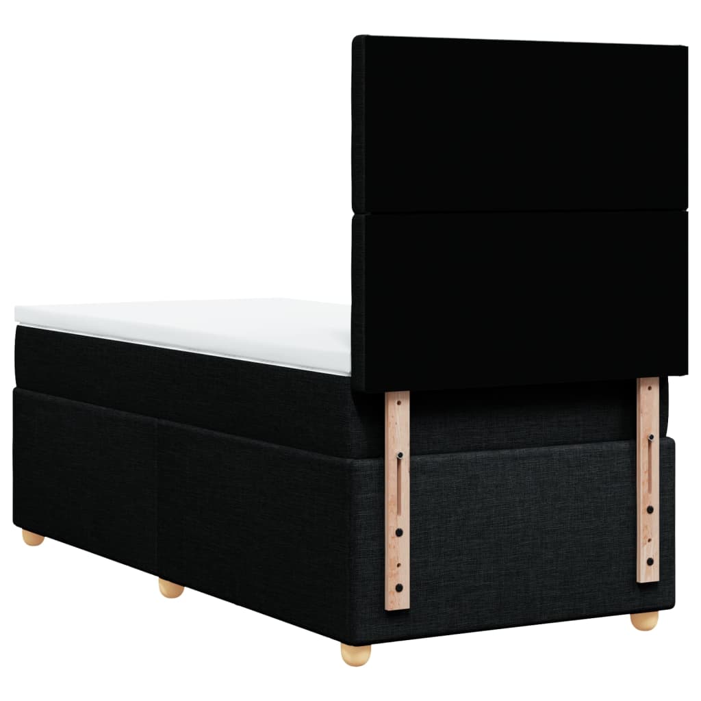 kontinentalseng med madras 80x200 cm stof sort