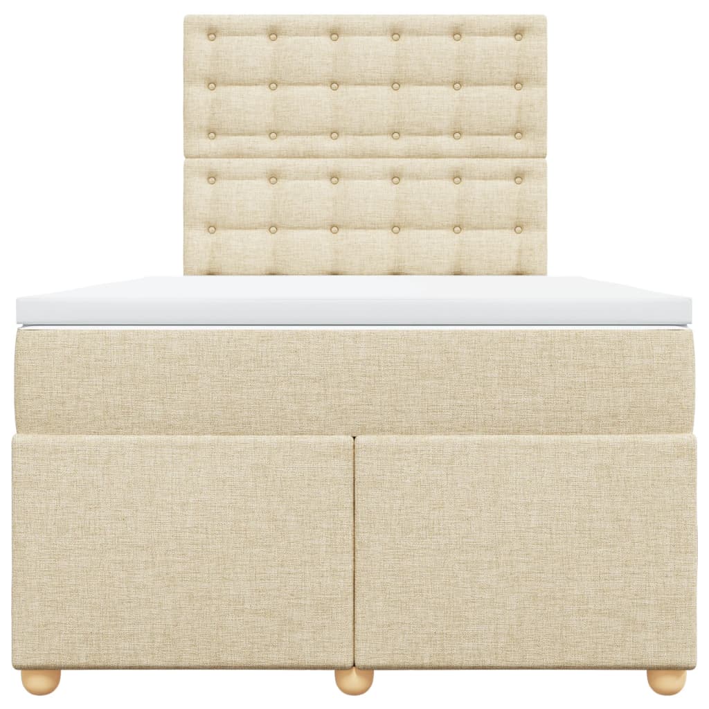kontinentalseng med madras 120x190 cm stof cremefarvet