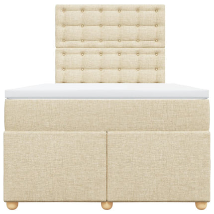 kontinentalseng med madras 120x190 cm stof cremefarvet